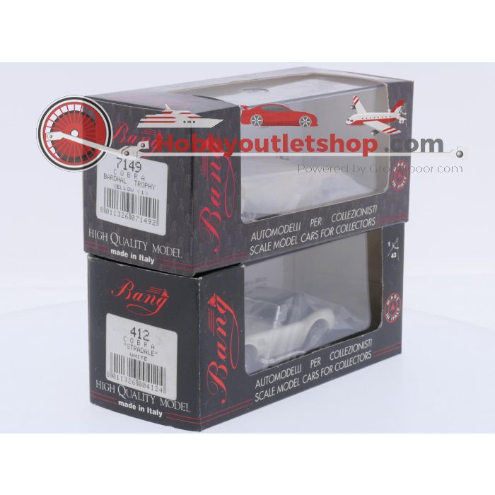 Schaal 1:43 Bang NEW OLD STOCK 412 en 7149 set van 2 Shelby Cobra's Spyder Stradale en Bardhal Trophy #9776 - sku: 20260805021607 - New - Photo 2