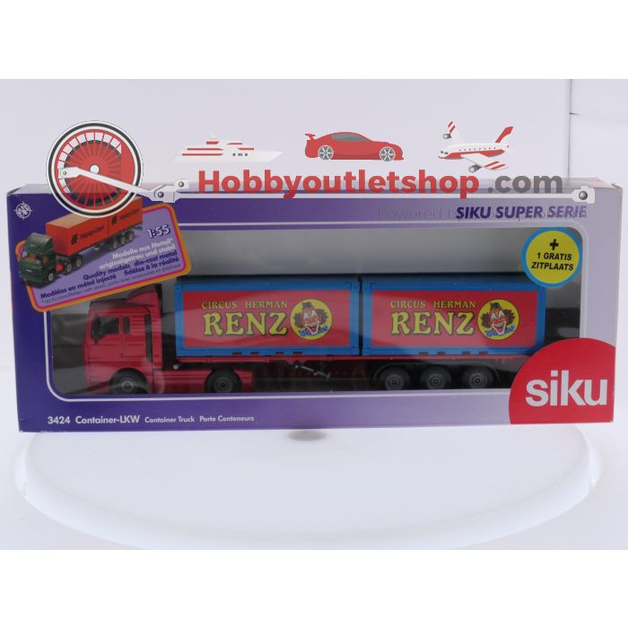 Schaal 1:55 Siku 3424 containertruck MAN "Circus Renz" #9785 - sku: 20260806085037 - Used - Very good condition - Photo 6