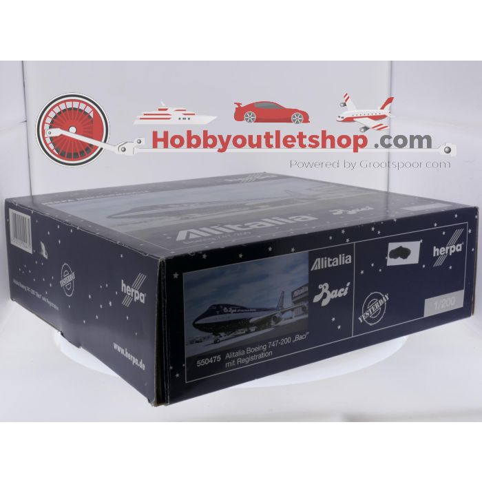Schaal 1:200 Herpa 550475 Alitalia Boeing 747-200 "Baci" Reg. I-BEMF #9883 - sku: 20260819085839 - Gebruikt - Zeer goede staat - Afbeelding 6