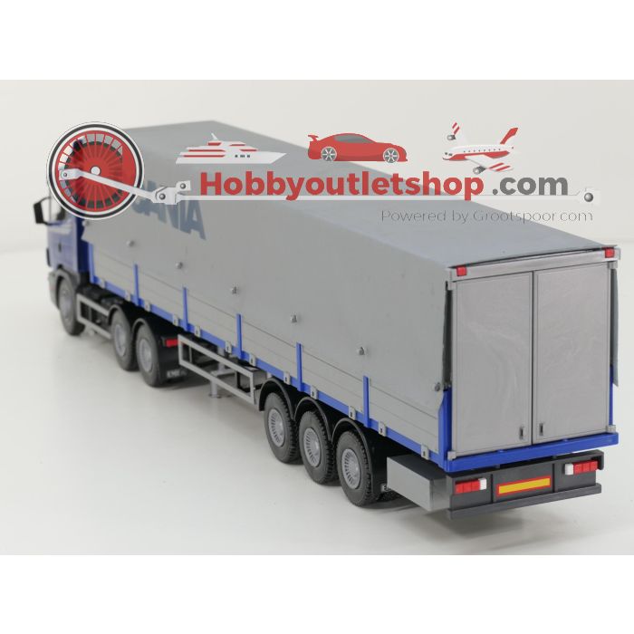 EMEK Blauwe scania 124L 420 met dekzijl trailer - sku: 20241128032834 - Gebraucht - Sehr guter Zustand - Bild 4