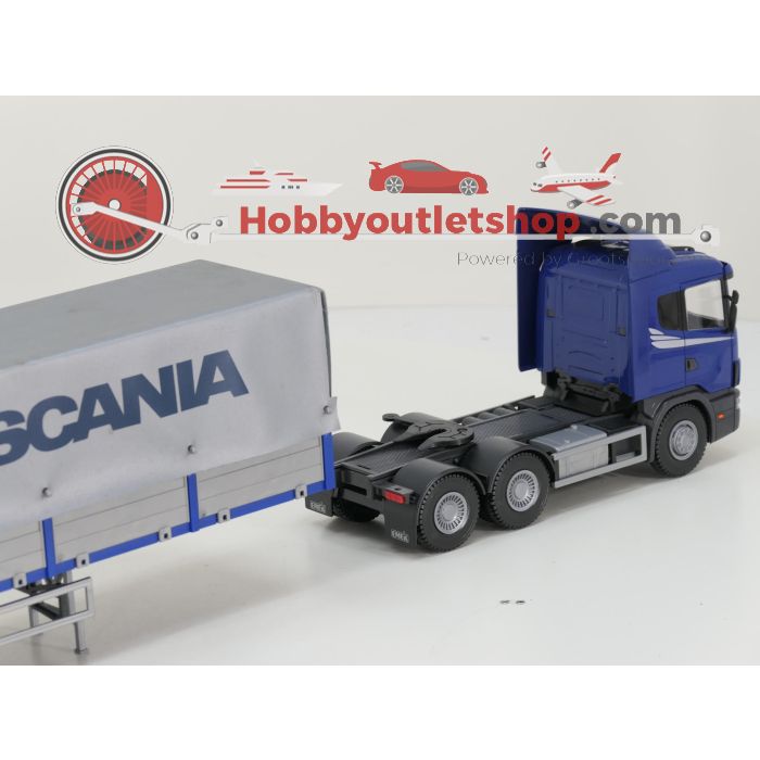 EMEK Blauwe scania 124L 420 met dekzijl trailer - sku: 20241128032834 - Gebraucht - Sehr guter Zustand - Bild 6