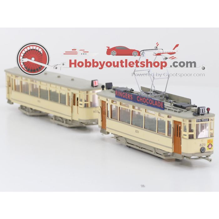 Fairfield tram set type 800 en 900 met Ringers chocolade reclame van de HTM #P269