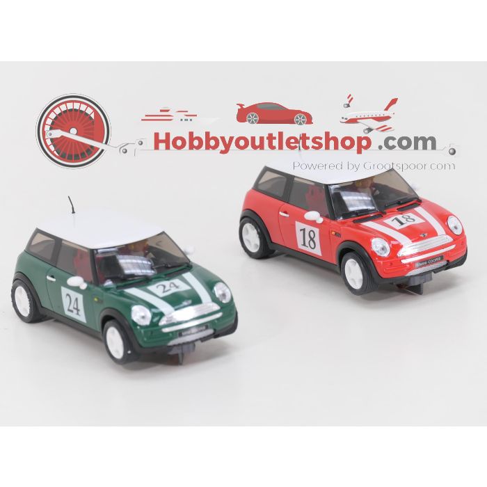 Schaal 1:32 Ninco 20115 race baan met 2 Mini Coopers #6972