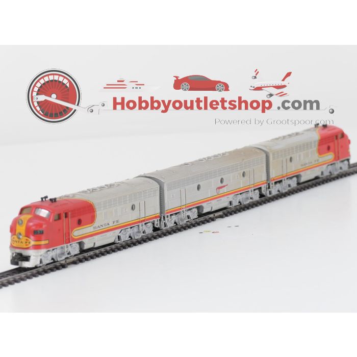 Schaal H0 Märklin 3060, 4060 en 4063 3-delige diesel treinstel Santa Fe van de ATSF #7611