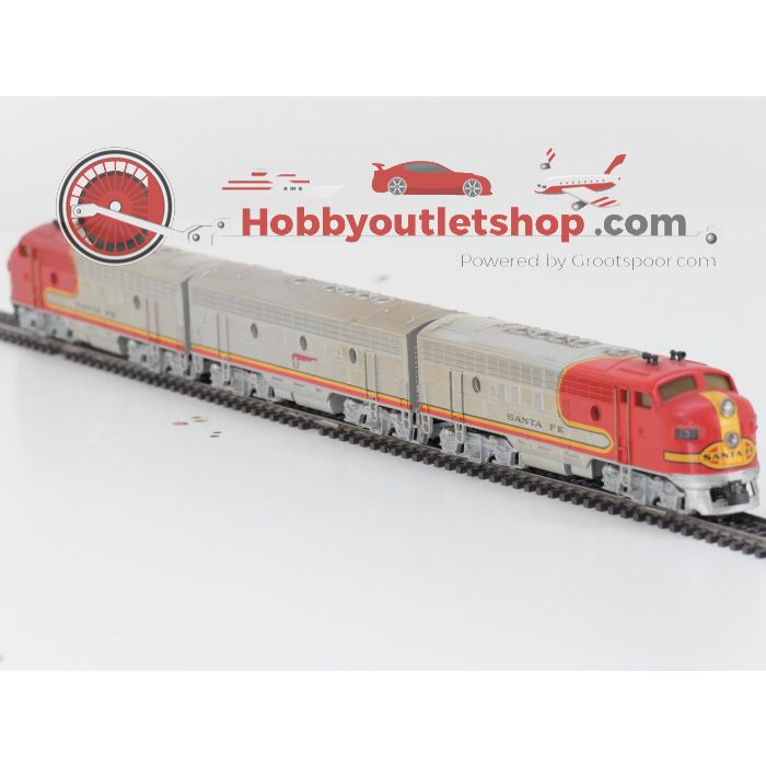 Schaal H0 Märklin 3060, 4060 en 4063 3-delige diesel treinstel Santa Fe van de ATSF #7611