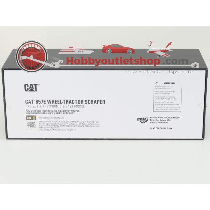 Schaal 1:48 Classic Construction Models CAT 657E Wheel‑Tractor Scraper #8267