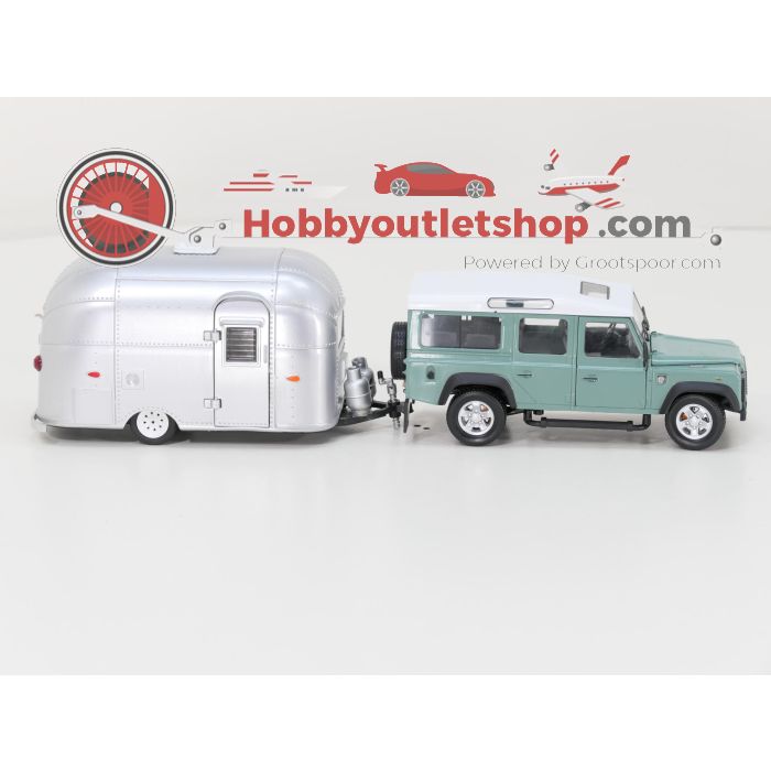 Schaal 1:24 Alloy Landrover Defender & Greenlight Bambi Airstream Sport, caravan polished silver - sku: 20260130051958 - Gebraucht - Guter Zustand - Bild 5