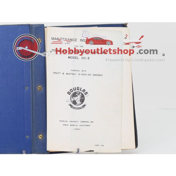Douglas DC-3 – Maintenance Manual boek met blikken reclameposter “City of Atlanta” (Delta Air Lines) #8958 - sku: 20260204020442 - Gebruikt - Goede staat - Afbeelding 2