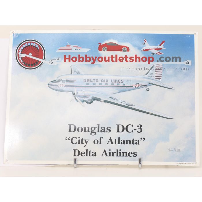 Douglas DC-3 – Maintenance Manual boek met blikken reclameposter “City of Atlanta” (Delta Air Lines) #8958 - sku: 20260204020442 - Gebruikt - Goede staat - Afbeelding 4