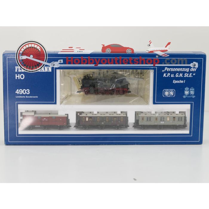 Schaal H0 Fleischmann NEW OLD STOCK COMPLETE SET 4903 en 86 5833 "Personenzug" met personenrijtuig van de K.P.u.G.H St.E. #9457 - sku: 20260618100839 - New - Photo 2