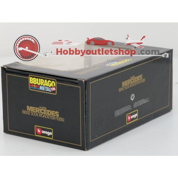 Schaal 1:20 Bburago NEW OLD STOCK 3020 Mercedes-Benz 500K Roadster 1936 #9763 - sku: 20260804121134 - New - Photo 2