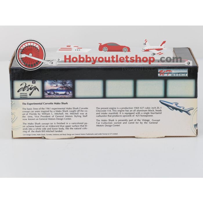 Schaal 1:18 UT Models NEW OLD STOCK 21061 Chevrolet Corvette Mako Shark #9766 - sku: 20260804033303 - New - Photo 4