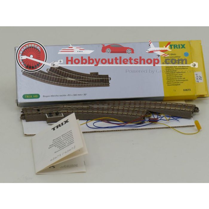 Schaal H0 Trix 62671 62672 Elektrische gebogen wissels #964 - sku: 20211028113710 - Gebruikt - Zo goed als nieuw - Afbeelding 2