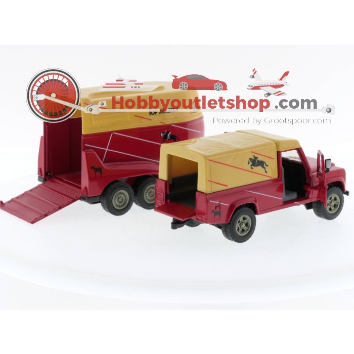 Schaal 1:32 Siku 3758 Land Rover Defender met Paardentrailer Set #5115