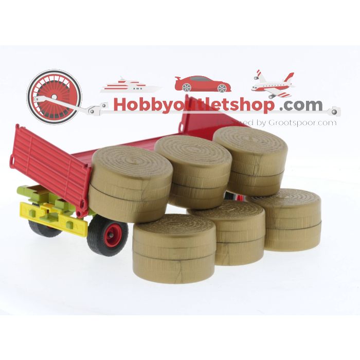 Schaal 1:32 Siku 3955 Tractor met Voorlader en Hooibalenwagen #5122 - sku: 20231109031104 - Gebruikt - Nieuwstaat - Afbeelding 4