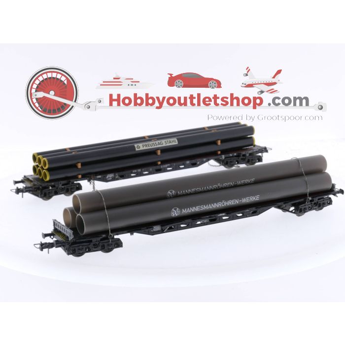 Schaal H0 Roco 46214 en 26781 Rongenwagens met buizen met lading van de DB #5136 - sku: 20231114043851 - Gebruikt - Redelijke staat - Afbeelding 3