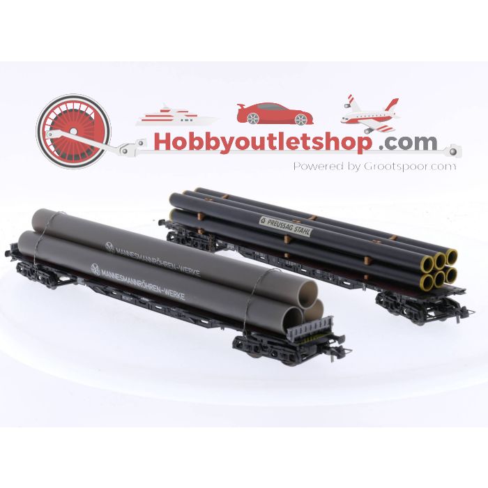 Schaal H0 Roco 46214 en 26781 Rongenwagens met buizen met lading van de DB #5136 - sku: 20231114043851 - Gebruikt - Redelijke staat - Afbeelding 4