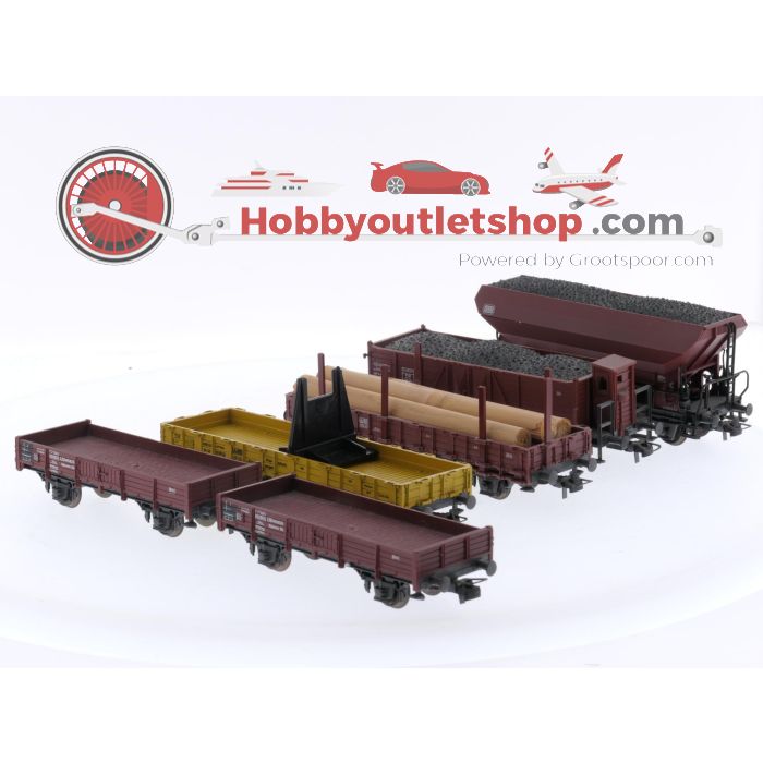 Schaal H0 Roco 2x 4303A, 4306S, 4317B 4335A en 4390A goederen wagonen van de DB #5142 - sku: 20231115035531 - Gebruikt - Goede staat - Afbeelding 3