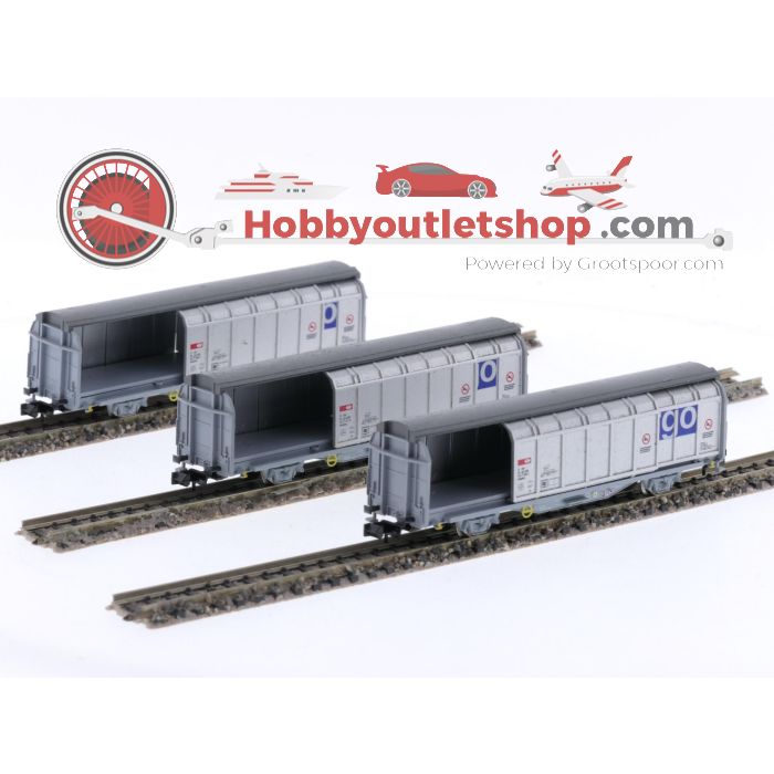 Schaal N Minitrix 15282 Set Schuifwandwagens van de SBB #5307