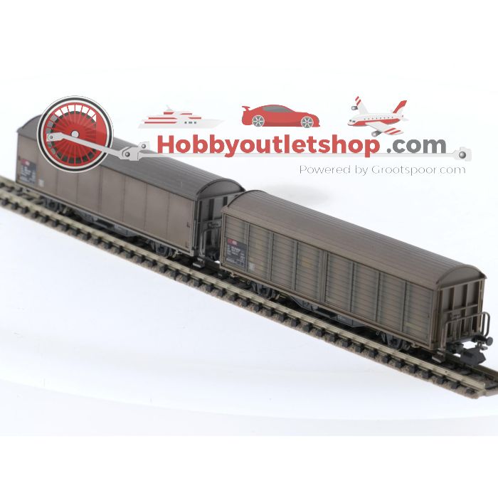 Schaal N Minitrix 15307 Set Hbis-v Schuifwandwagen van de SBB #5312