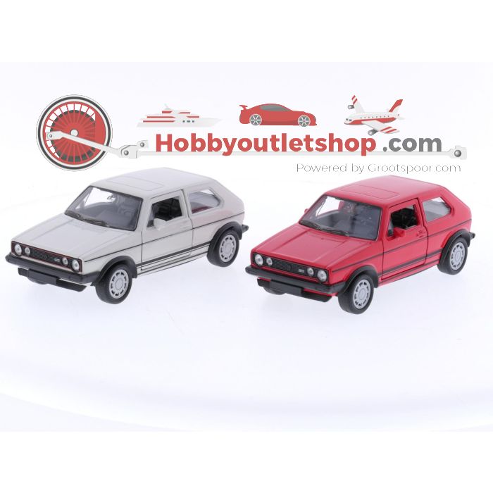 Schaal 1:32 Welly Volkswagen Golf 1 GTI Pirelli Edition Set Van 2 Rood En Wit #5353