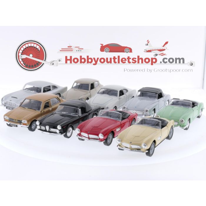Schaal 1:36 Welly en Kinsmart modelauto's Set van 9 Stuks #5355