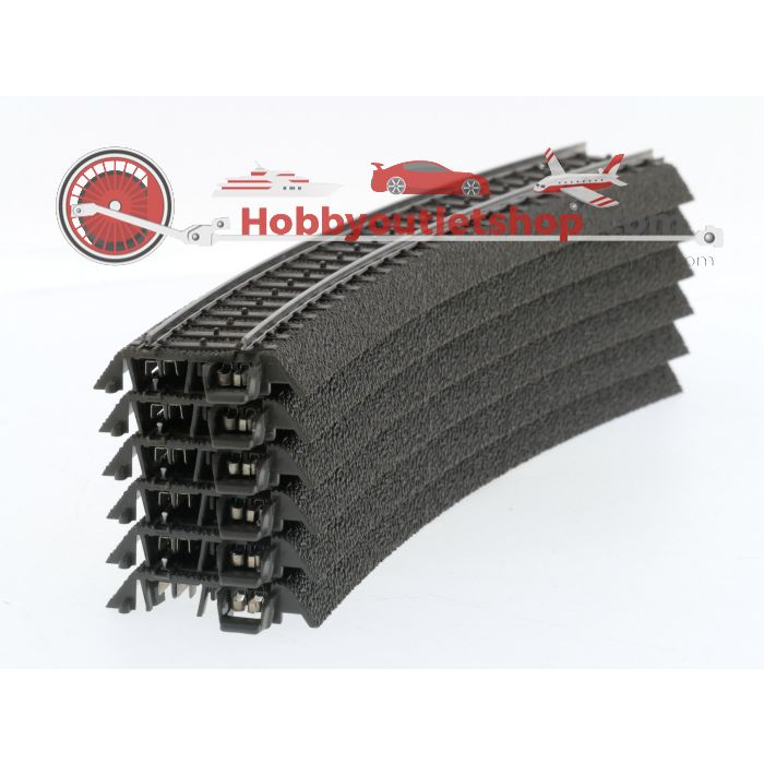 Schaal H0 Märklin 24224 C-Rails wisselbocht          R2 Radius 437,5 mm 24,3 graden 6st #1124 - sku: 20211214021517 - Gebraucht - Wie Neu - Bild 2