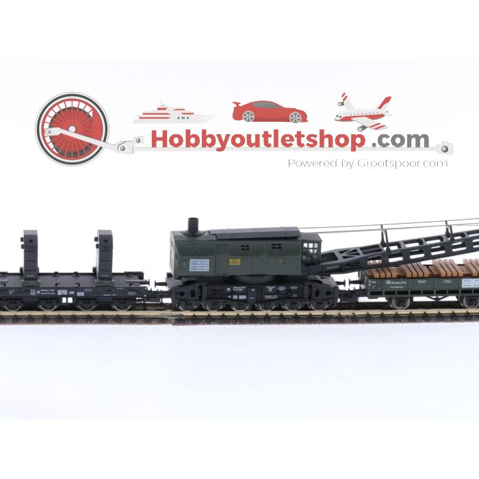 Schaal N Fleischmann 8599 90 tons Krupp Ardelt spoorkraan van de DB #5477