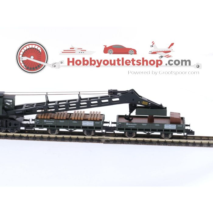 Schaal N Fleischmann 8599 90 tons Krupp Ardelt spoorkraan van de DB #5477