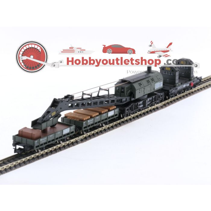 Schaal N Fleischmann 8599 90 tons Krupp Ardelt spoorkraan van de DB #5477