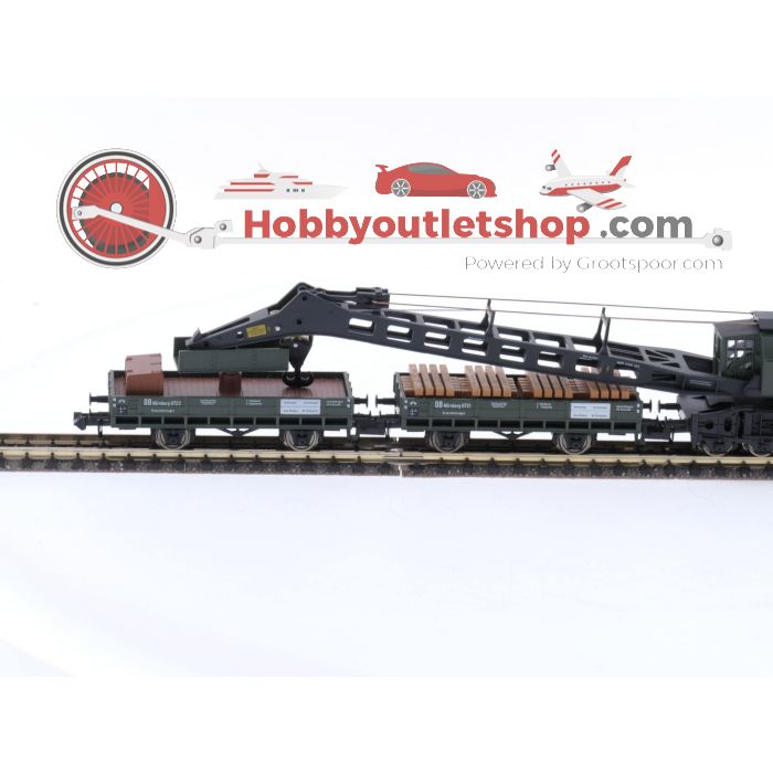 Schaal N Fleischmann 8599 90 tons Krupp Ardelt spoorkraan van de DB #5477