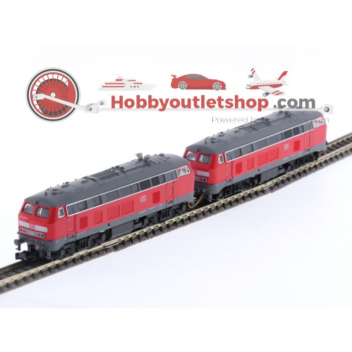 Schaal N Fleischmann 77236 diesel locomotief 218 dubbeltractie van de DB Digitaal #5483