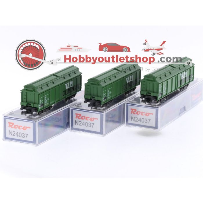 ROCO H0 44037 Güterwagen-Set 3-teilig Seitenentladewagen der NS