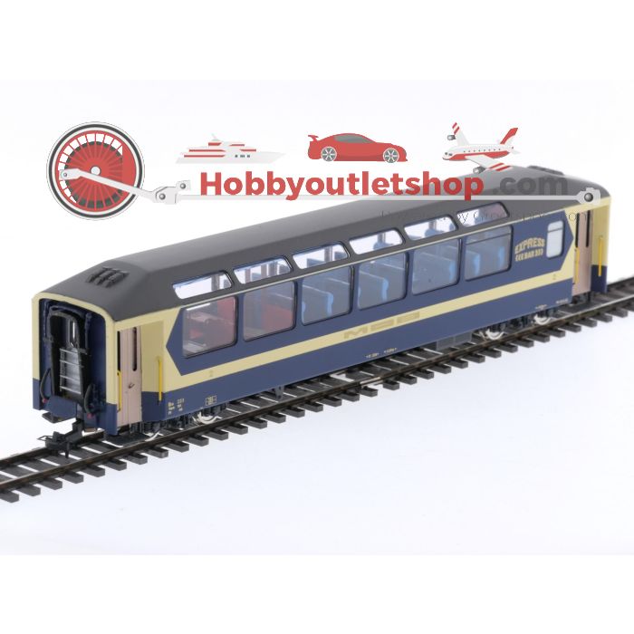 Schaal H0m Fulgurex 4114/3 panoramawagen 2e klas 223 van de MOB #P149