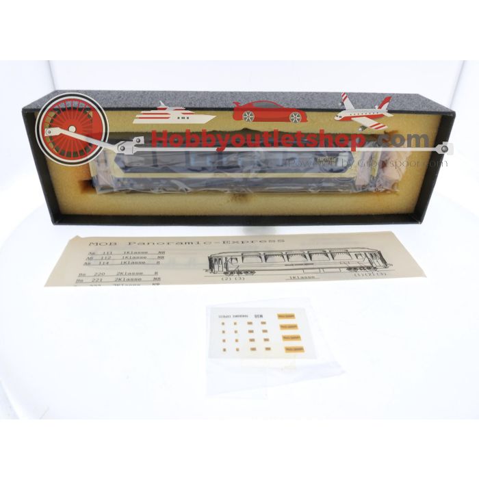 Schaal H0m Fulgurex 4114/3 panoramawagen 2e klas 223 van de MOB #P149