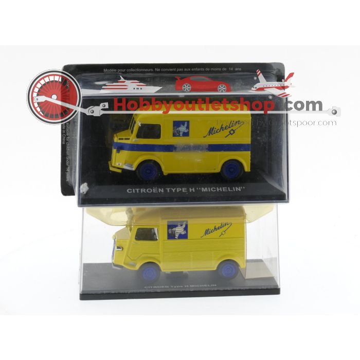 Schaal 1:43 Eligor (Norev) en Ixo (Altaya) set van 2 Citroën type H Michelin #3462