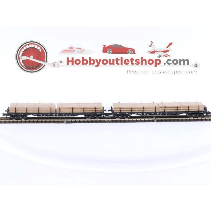 Schaal N Fleischmann 931886 rongenwaons set van 4 van de DB #3471