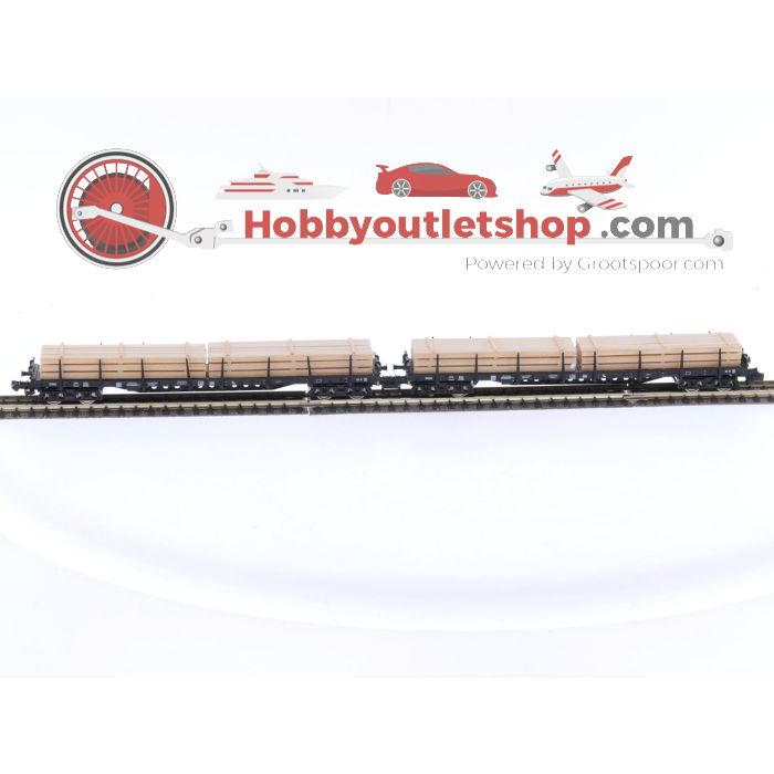 Schaal N Fleischmann 931886 rongenwaons set van 4 van de DB #3471