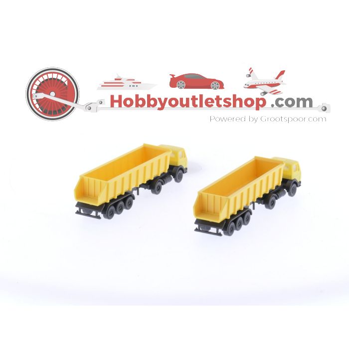 Schaal N Faller 222216 2 graansilo's met Winking 094805 2 vrachtwagens #3474