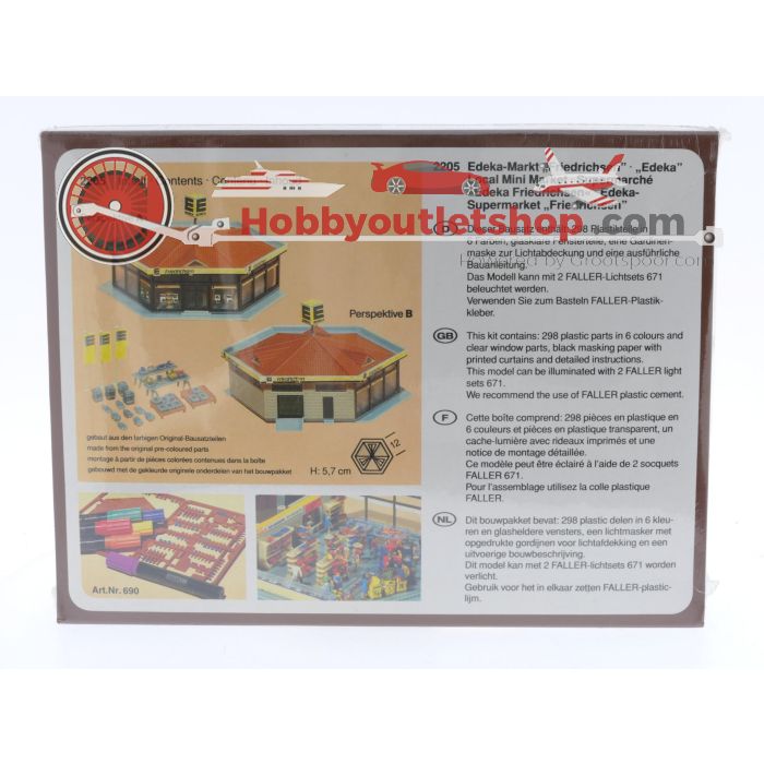 Schaal N Faller 2205 bouwpakket suppermarkt met 37104 voorbijgangers set XL en 3 bestelbussen #5521 - sku: 20240409022048 - Gebruikt - Zo goed als nieuw - Afbeelding 5