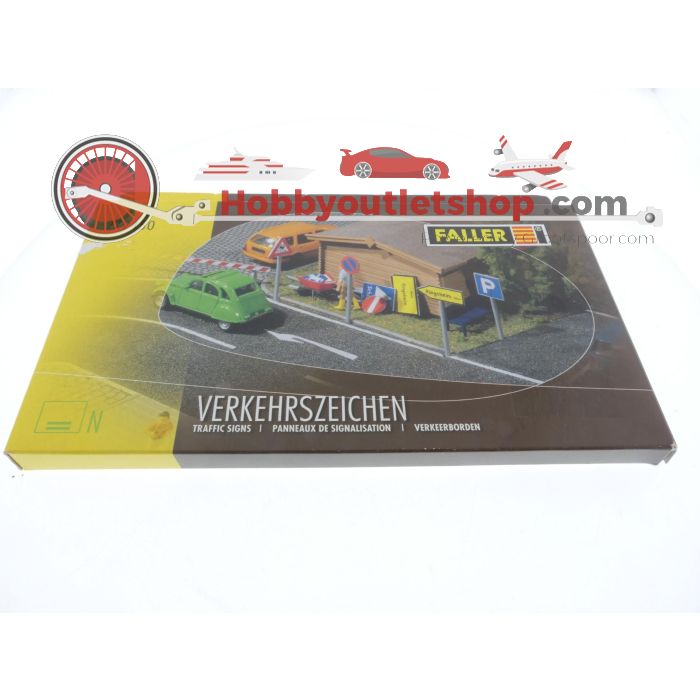 Schaal N wegen set Faller 272450, Noch 34200, 34201, 2x Busch 8121 en voertuigen #5557
