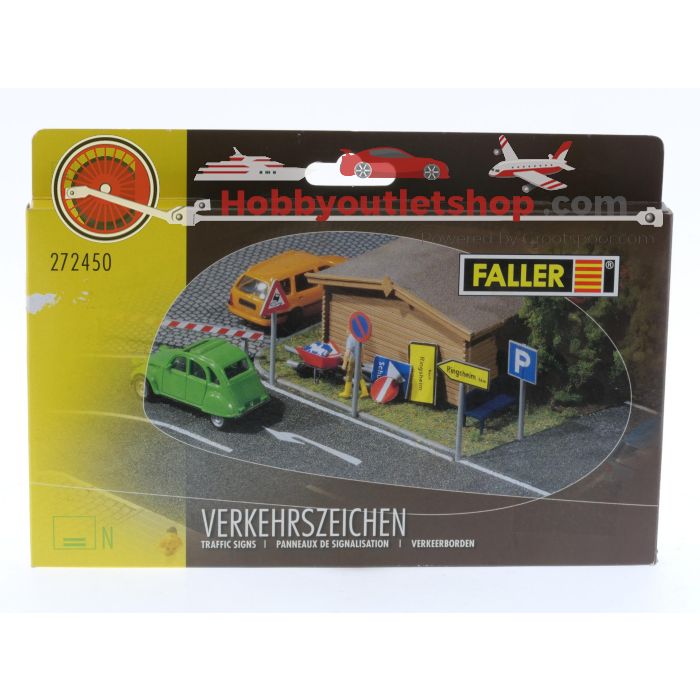 Schaal N wegen set Faller 272450, Noch 34200, 34201, 2x Busch 8121 en voertuigen #5557