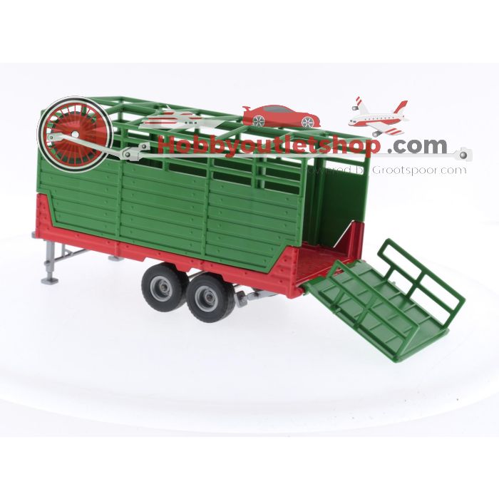 Schaal 1:32 Siku 3651 Case CS150 met balentang, Siku 2875 - Veeaanhanger met 2 koeien #4042