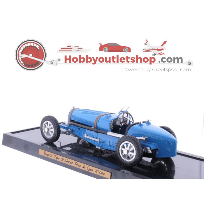 Schaal 1:18 Bugatti type 51 Grand Prix de Lyon No064 By Azure models in custom case #4086