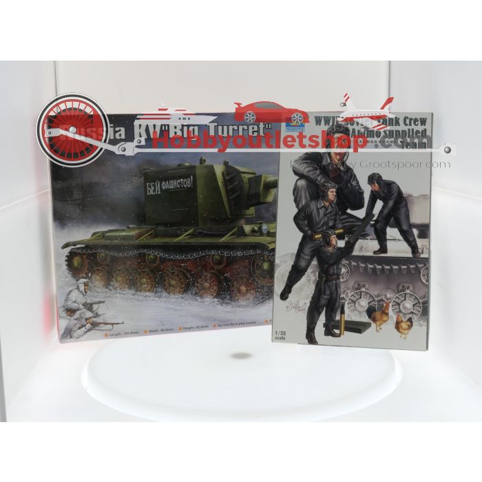 Schaal 1:35 Trumpeter Russia KV Big Turret and crew. #4176