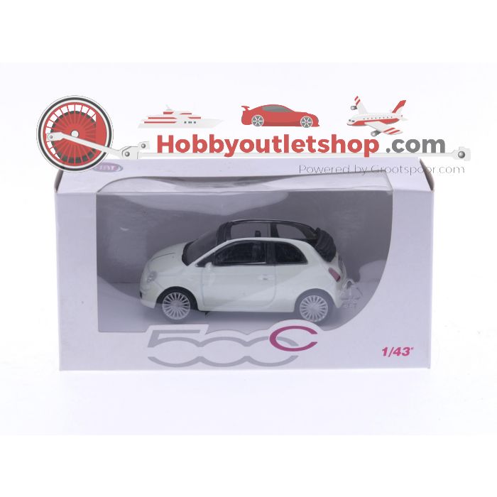 Schaal 1:43 Mondo Motors 2007 Fiat 500 parerlmoer lichtblauw/wit #4259