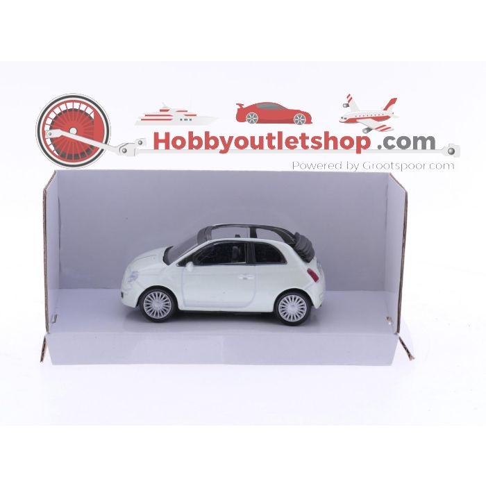 Schaal 1:43 Mondo Motors 2007 Fiat 500 parerlmoer lichtblauw/wit #4259