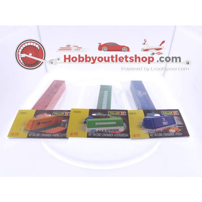 Schaal H0 Faller containers set 1 met 180843, 180846 & 180841 #5741