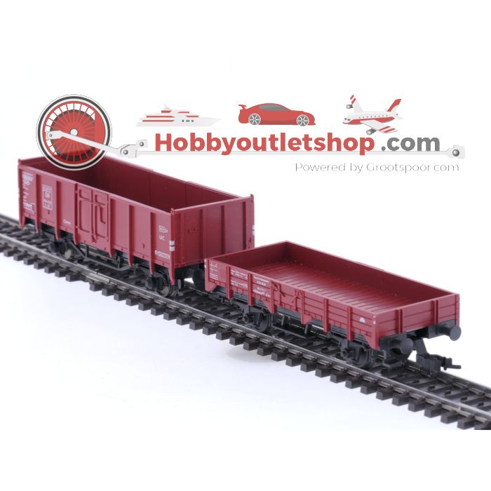 Schaal H0 Fleischmann 5011 & 5205 set van 2 goederenwagens van de DB #5779
