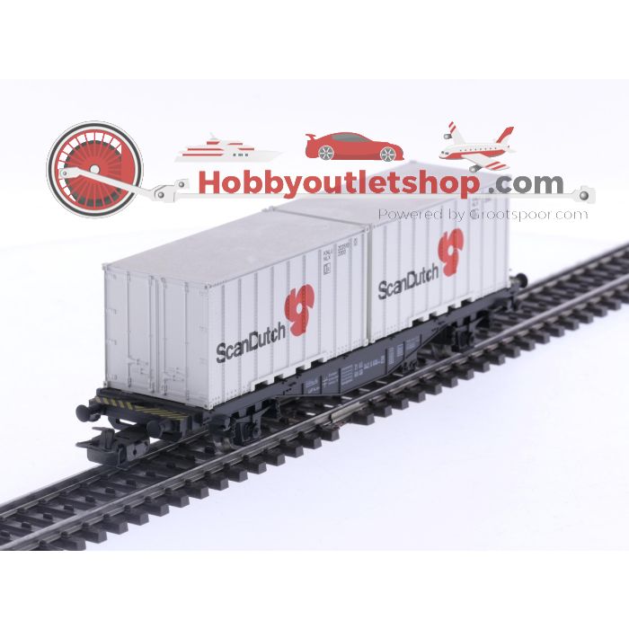 Schaal H0 Märklin 4455 & 4770 set van 2 containerwagons van de DB #5855